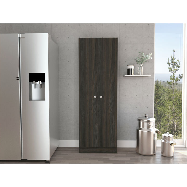 Multi Storage Cabinet, Double Door, Five Shelves - Espresso Black
