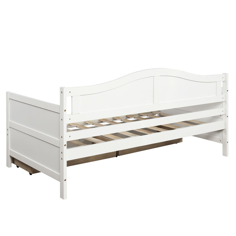 Merax Wooden Daybed with Trundle Bed