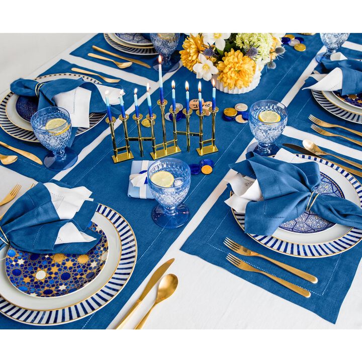 Solino Home 100% Pure Linen Table Runner | Classic Hemstitch for Thanksgiving, Christmas