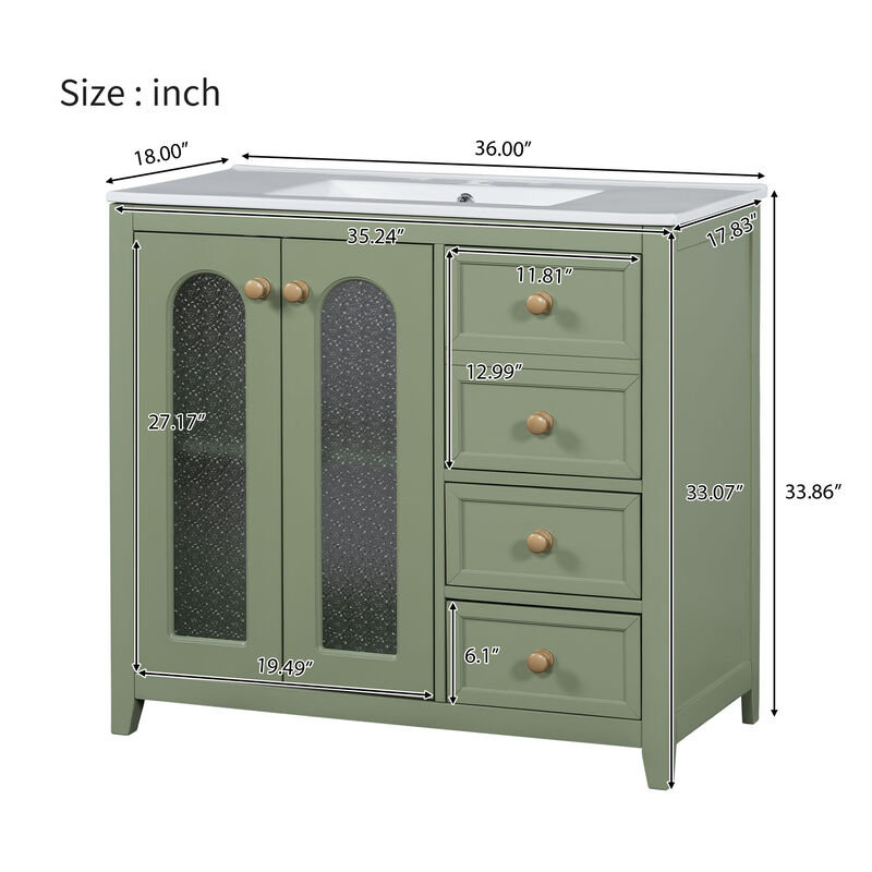 Merax Bathroom Vanity Cabinet with 2 Doors