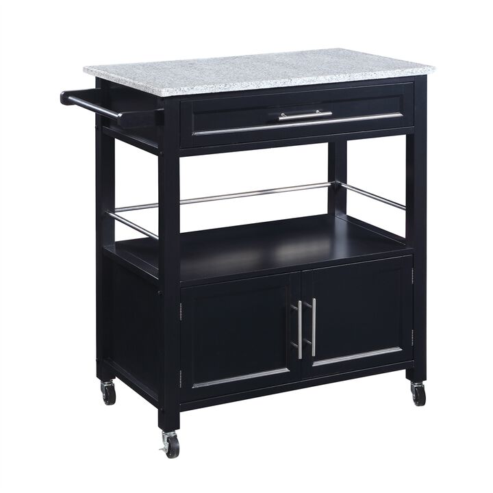 Linon Cameron Kitchen Cart With Granite Top Linon Cameron Kitchen Cart With Granite Top