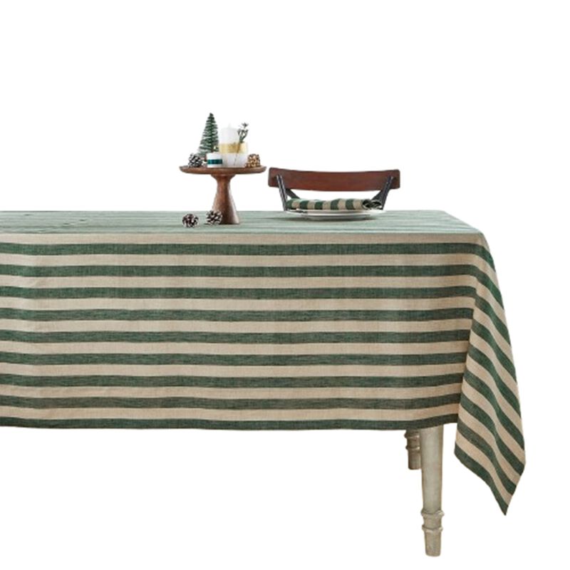 Solino Home 100% Pure Linen Tablecloth | Sorrento Stripe