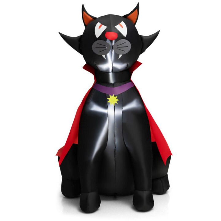 Hivvago 4.7 Feet Halloween Inflatable Vampire Cat with Red Cloak
