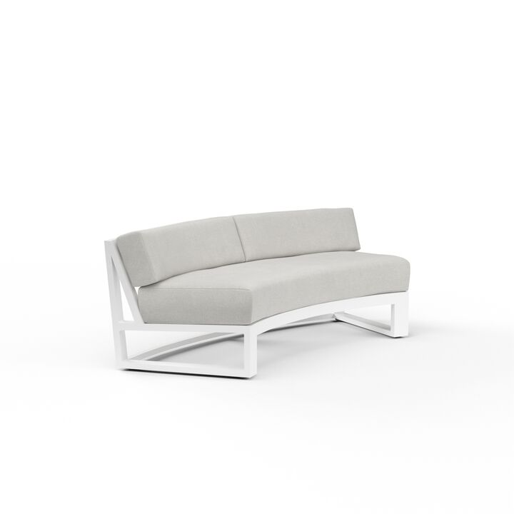 Newport Curved Sofa in Cast Silver, No Welt