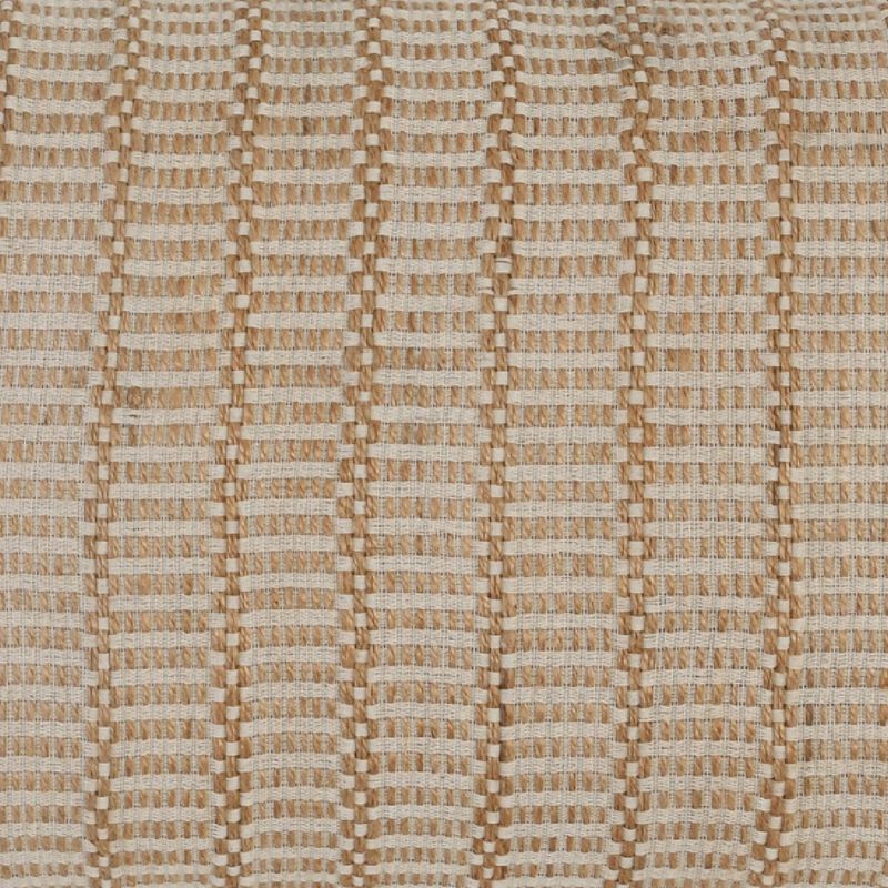 14 x 20 Lumbar Accent Throw Pillow, Basket Jute Handwoven Pattern, Beige-Benzara