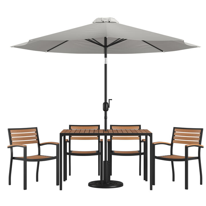 Table-4 Chairs-Umbrella & Base