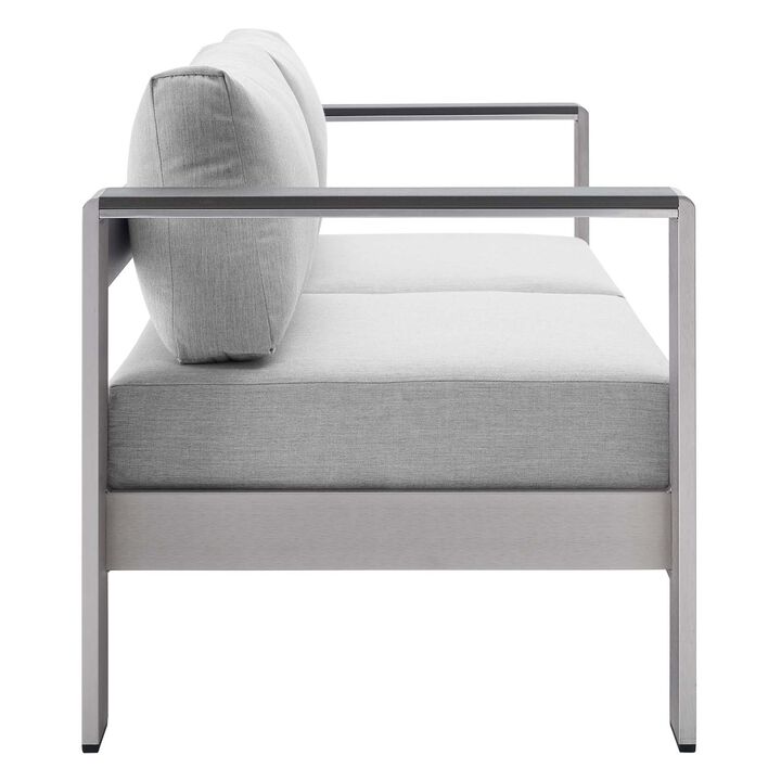 Modway - Shore Sunbrella® Fabric Aluminum Outdoor Patio Loveseat