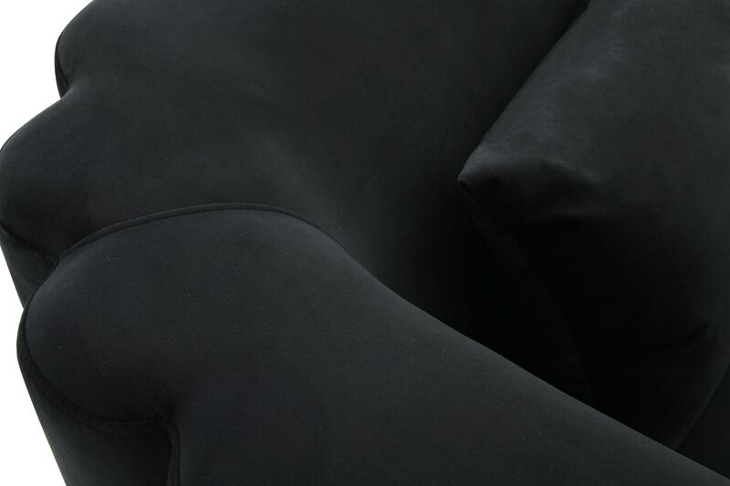 Callie Black Velvet Sofa