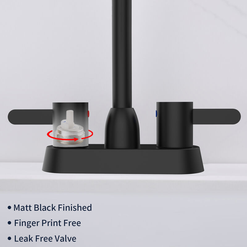 2-Handle Centerset Bathroom Faucet in Matte Black for RV and Vanity Sinks