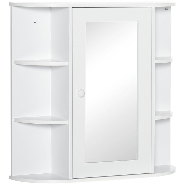White Bathroom Organizer: Over-Sink Cabinet with Mirrored Door