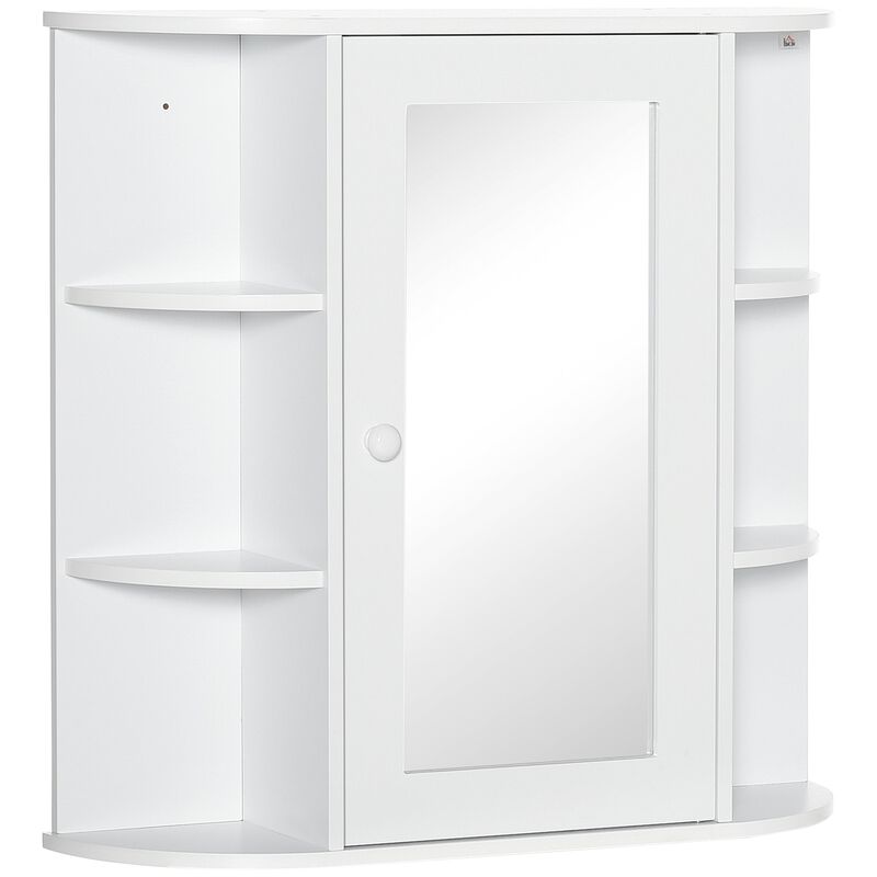 White Bathroom Organizer: Over-Sink Cabinet with Mirrored Door