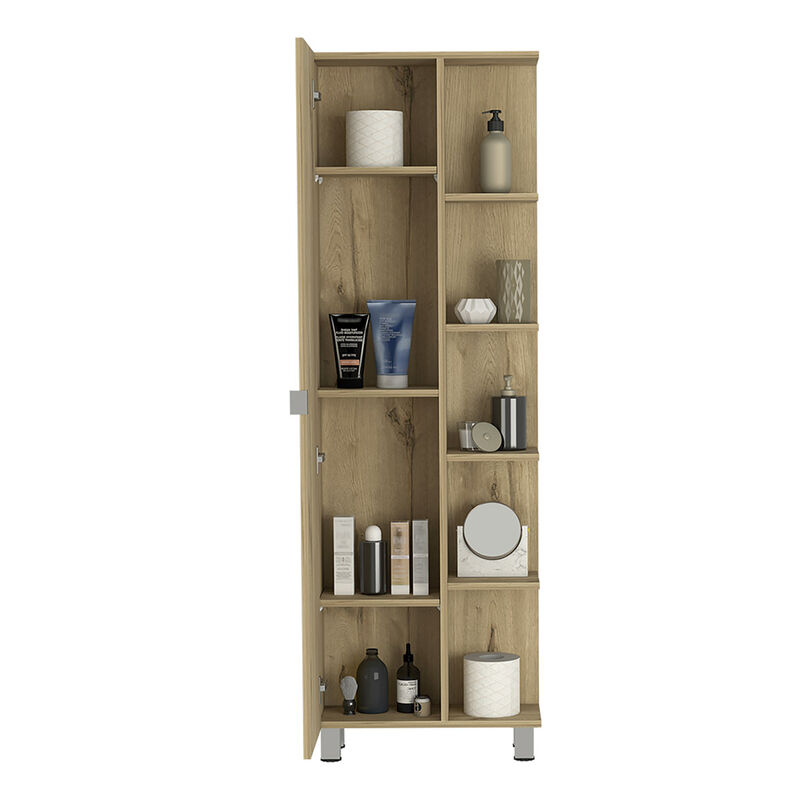 Corner Cabinet Womppi, Bathroom, Light Oak