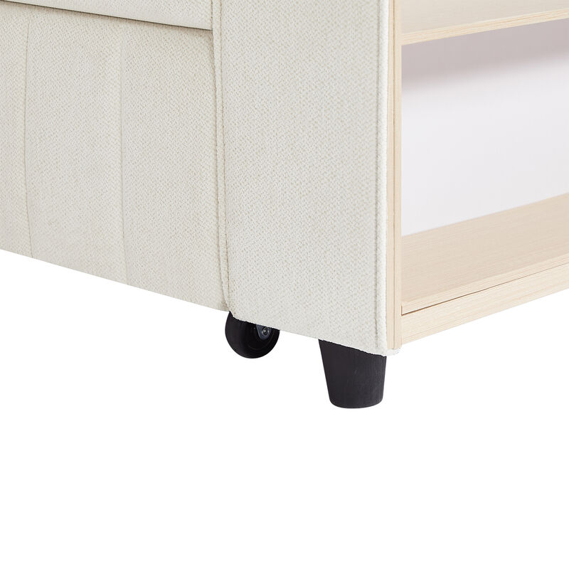 Merax Modern Sleeper Sofa Pull-out Sofa Bed with Adjustable Backrest for Living Room