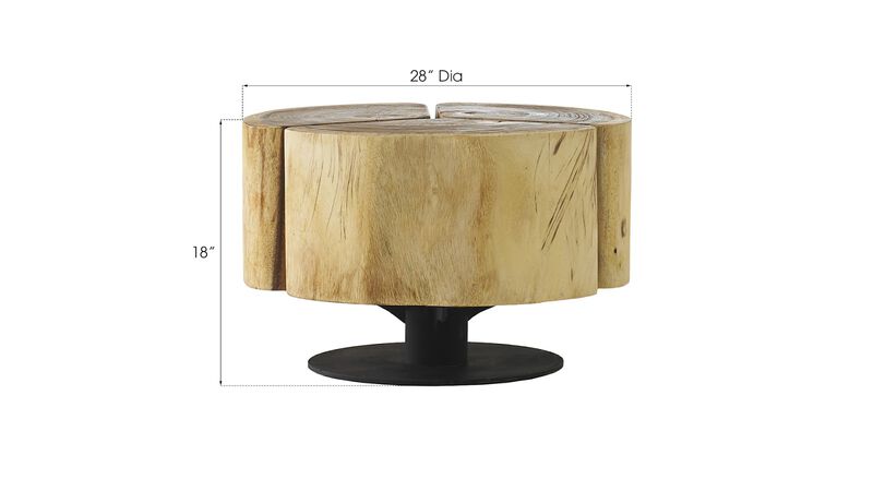 Clover 28" Coffee Table on Metal Base