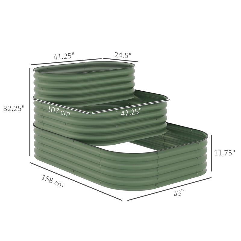 Streamdale 3-Tier Raised Garden Bed with Safety Edging