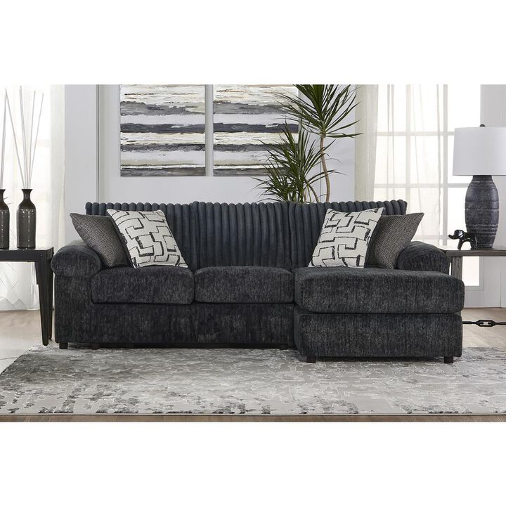 New Classic Furniture Remi 2-piece Gray Polyester Chaise Sectional Couch