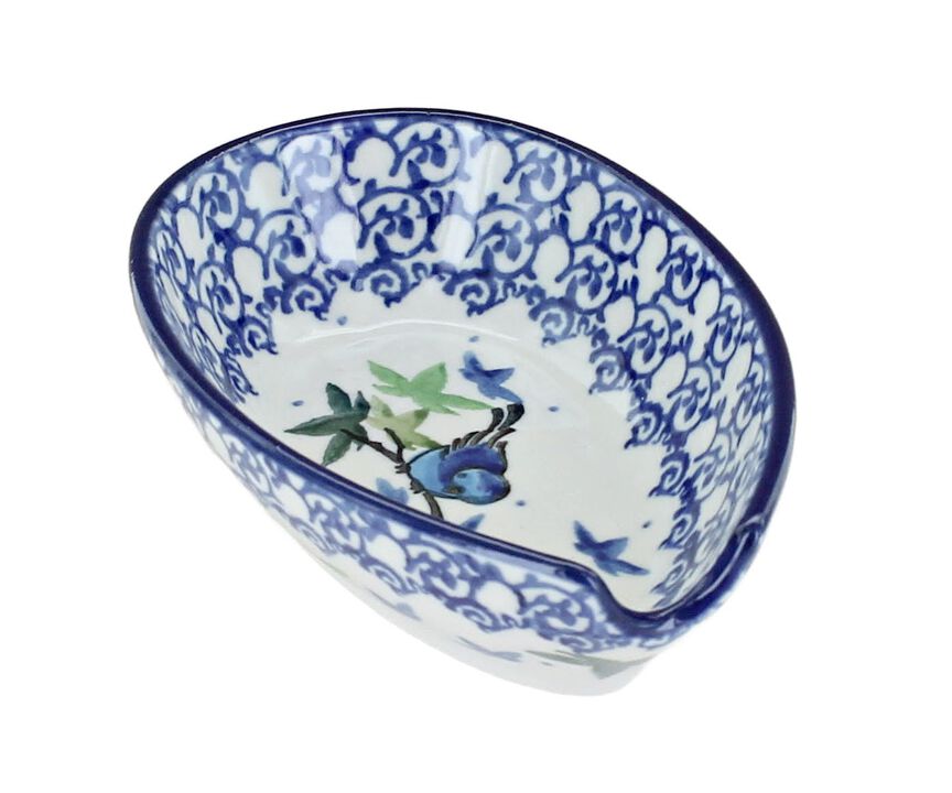 Blue Rose Polish Pottery Sapphire Fields Small Spoon Rest
