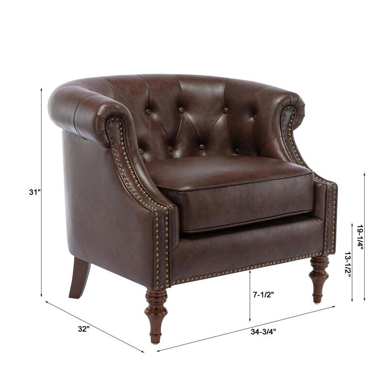 Comfort Pointe Chesterfield Button Tufted Accent Chair