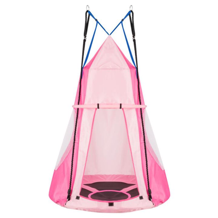Hivvago 2-in-1 40 Inch Kids Hanging Chair Detachable Swing Tent