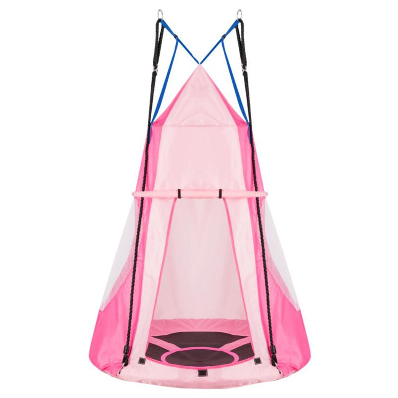 Hivvago 2-in-1 40 Inch Kids Hanging Chair Detachable Swing Tent