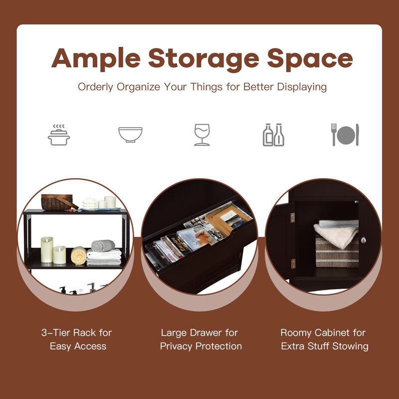 Bathroom Storage Cabinet with Drawer and Shelf Floor Cabinet