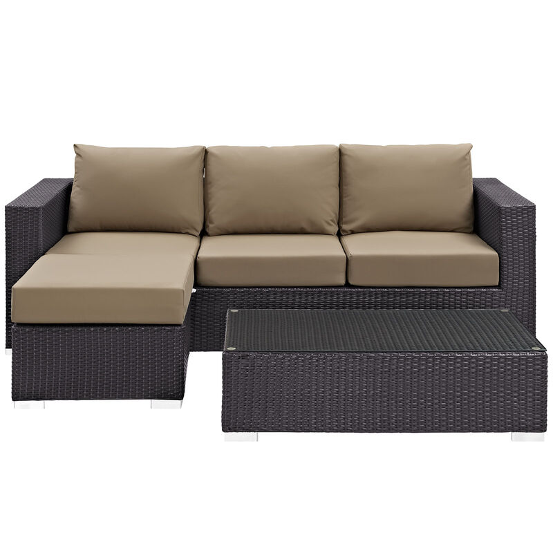 Modway - Convene 3 Piece Outdoor Patio Sofa Set