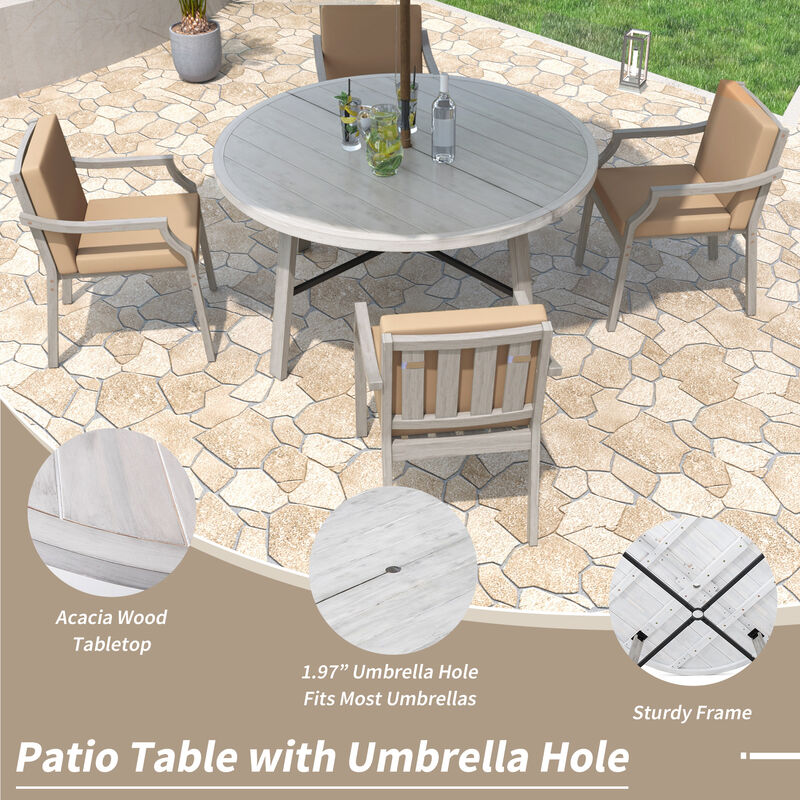 Merax Outdoor Dinning Set for 4 Person