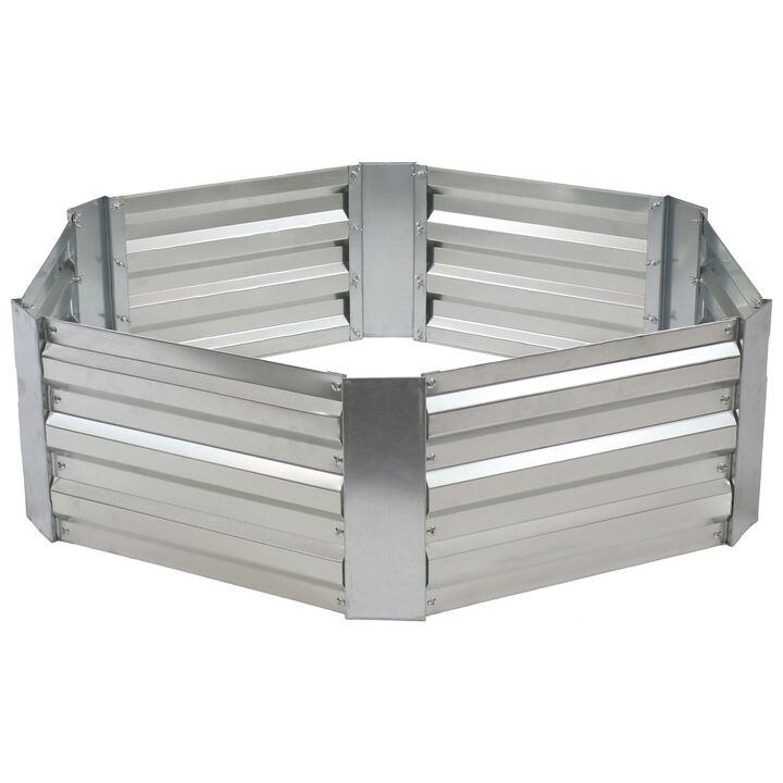 Galvanized Steel Hexagon-Shaped Raised Planter Bed