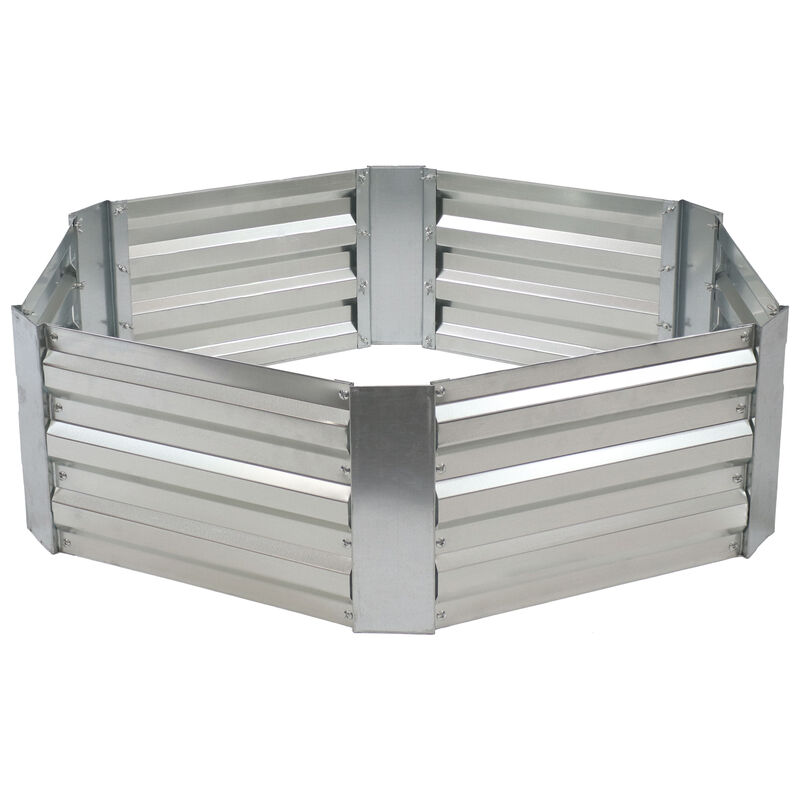 Galvanized Steel Hexagon-Shaped Raised Planter Bed