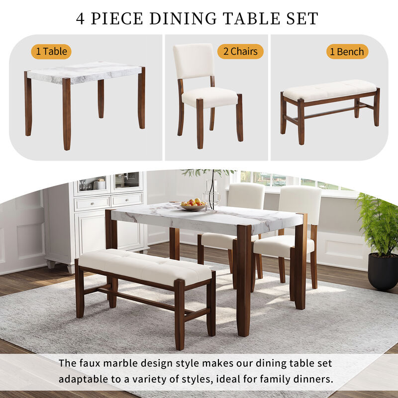 Merax 4-Piece Modern Dining Furniture Set