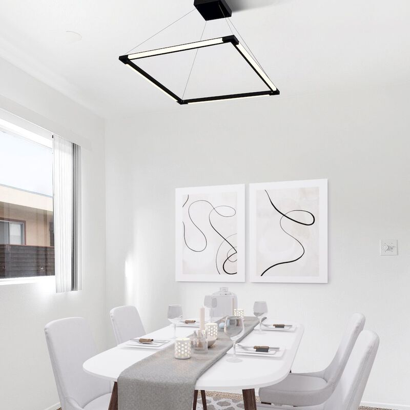 VONN Lighting Integrated LED Height Adjustable Square Chandelier