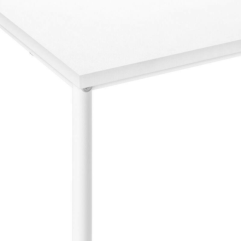 Monarch Specialties I 2079 Accent Table, Side, End, Narrow, Small, 2 Tier, Living Room, Bedroom, Metal, Laminate, White, Contemporary, Modern