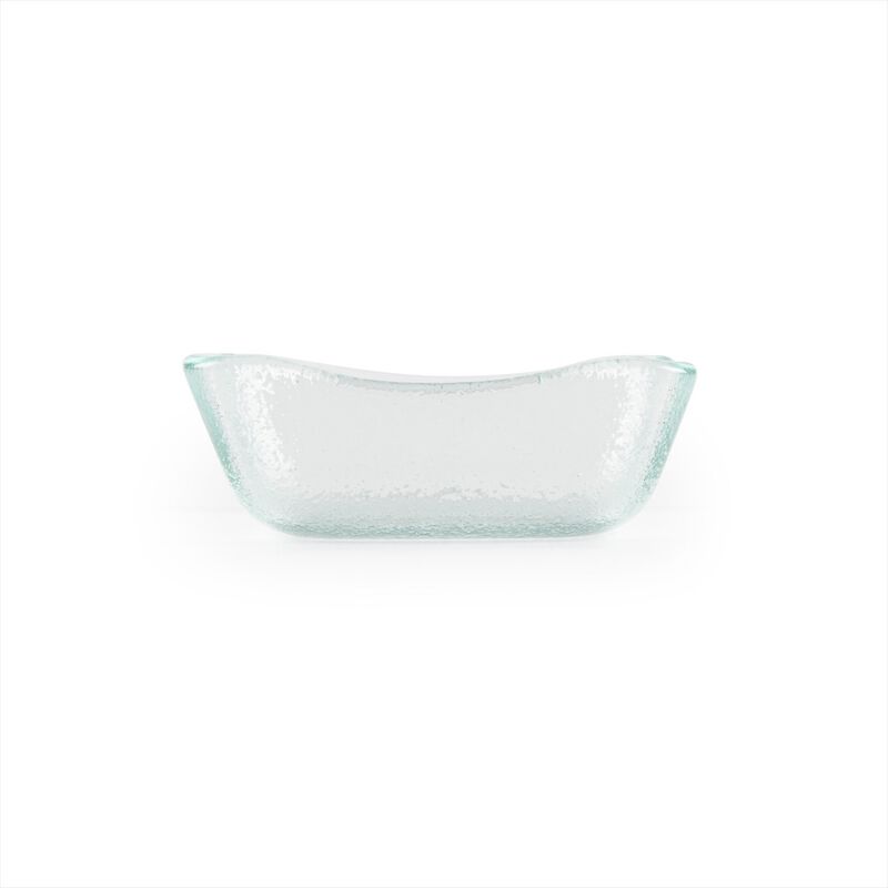 Glass Dinnerware 3.5" x 3.5" x h:1.25" 3 oz. Square Clear Glass Deep Plate (Set of 6)