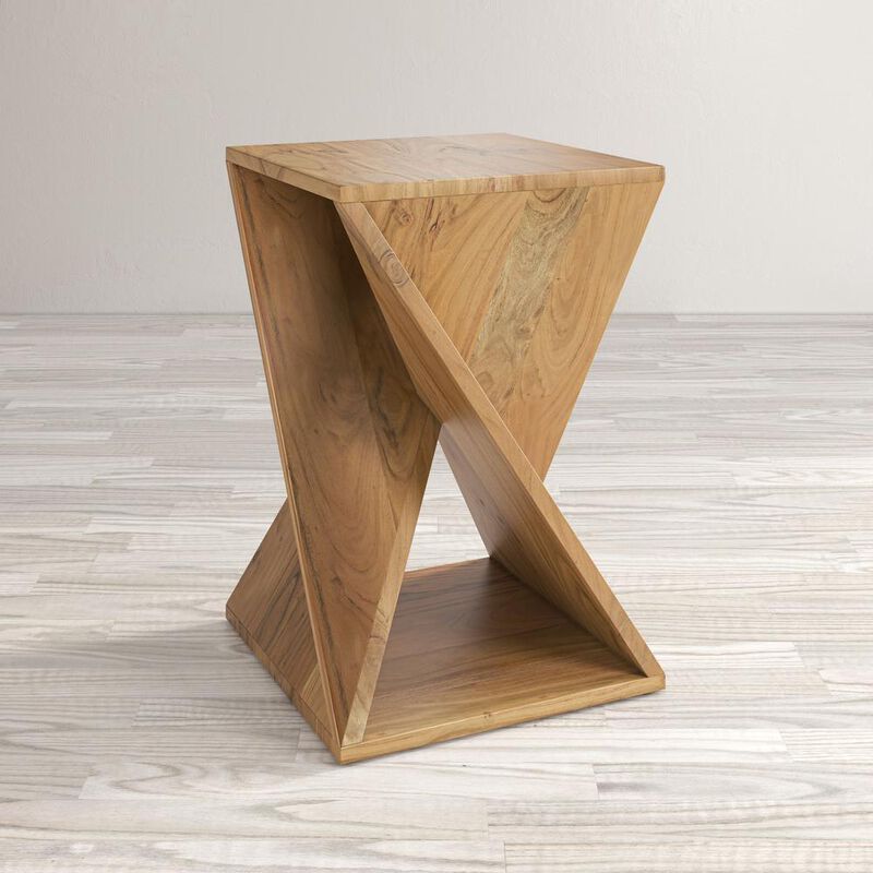 Jofran Solid Mango Hardwood Modern Angled Jasper Table