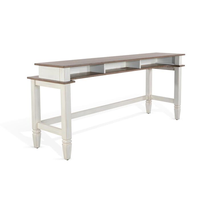 Sunny Designs Pasadena Farmhouse Mahogany Console Table in Off White/Light Brown