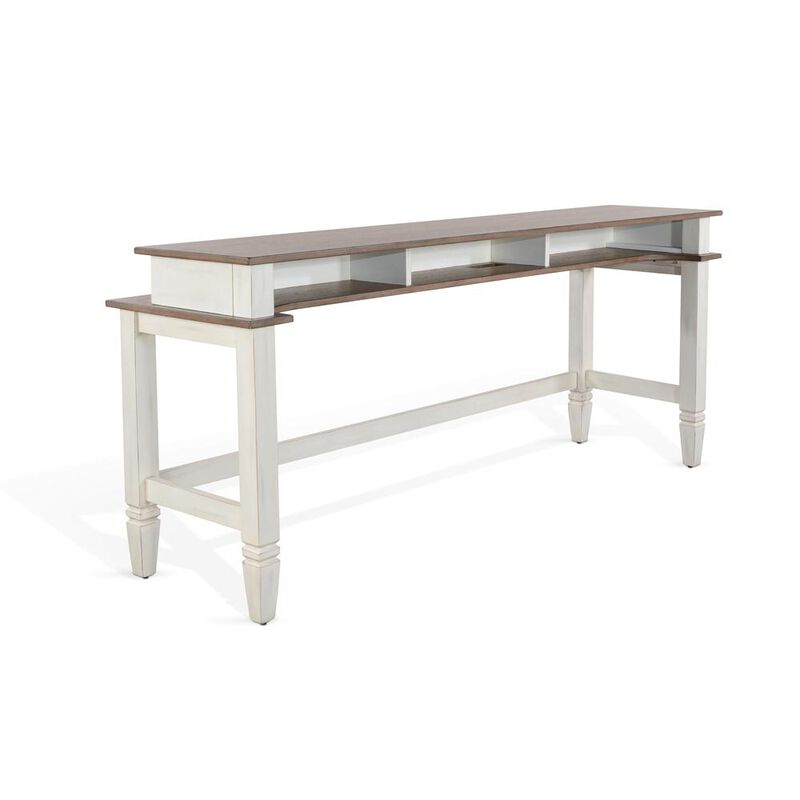 Sunny Designs Pasadena Farmhouse Mahogany Console Table in Off White/Light Brown