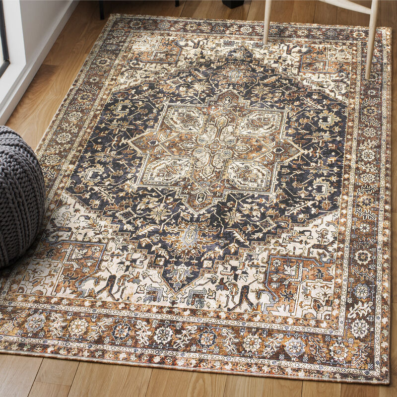Chapell Chenille Mid-Century Medallion Machine-Washable Area Rug