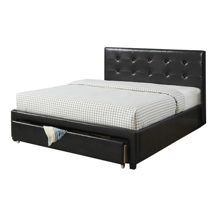 Bedroom Furniture Storage Under Bed Queen Size Bed PU Leather