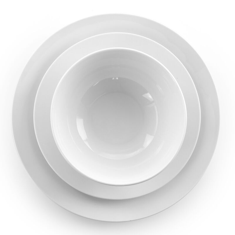 Elama Luna 18 Piece Porcelain Dinnerware Set in White