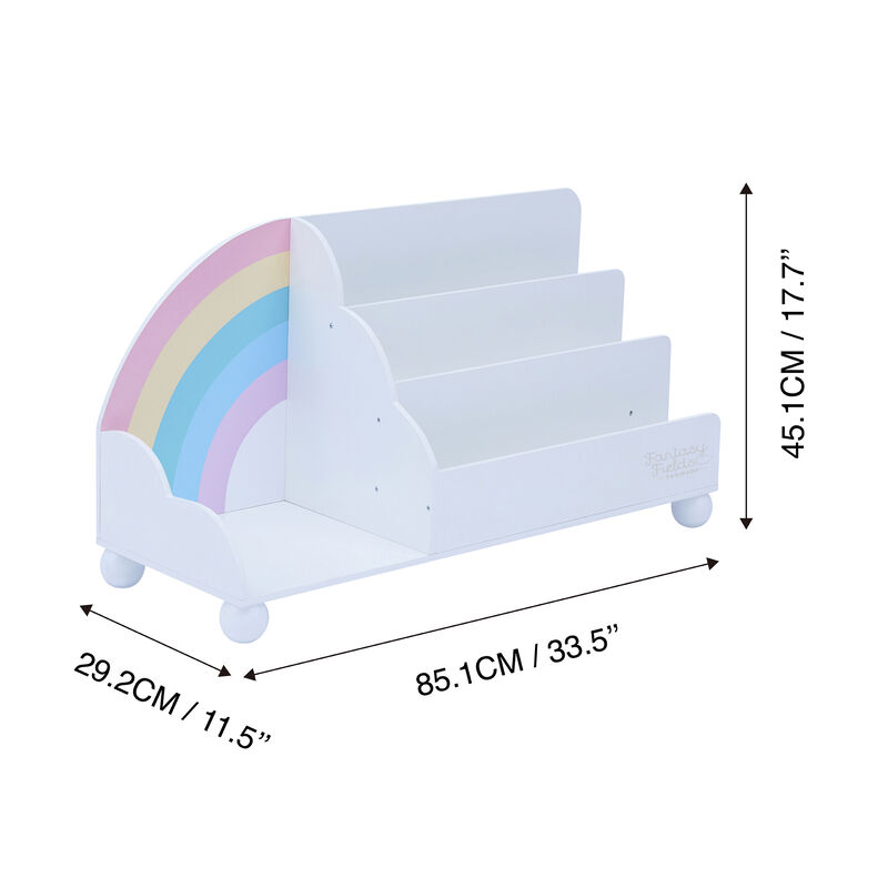 Fantasy Fields -  Rainbow Wooden Display Bookcase - White