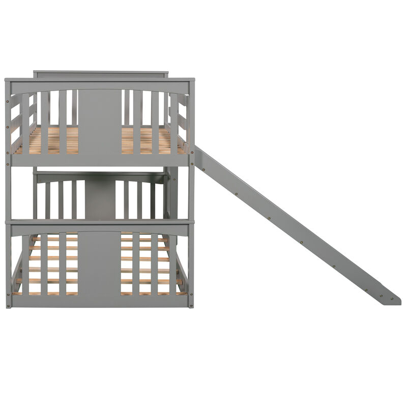 Twin Over Twin Bunk Bed With Slide And Ladder