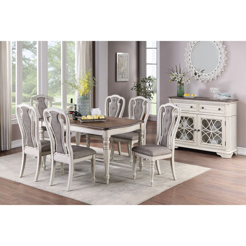 Set Of 2 Dining Chairs Grey Upholstered Tufted Unique Design Chairs Back Cushion Seat Dining Room