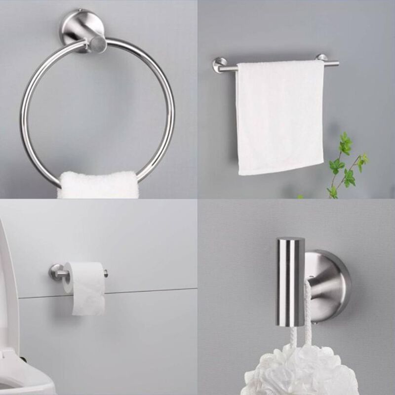 6-Piece Bathroom Towel Rack Set Wall-Mounted Organizer for Towels and Bathroom Storage