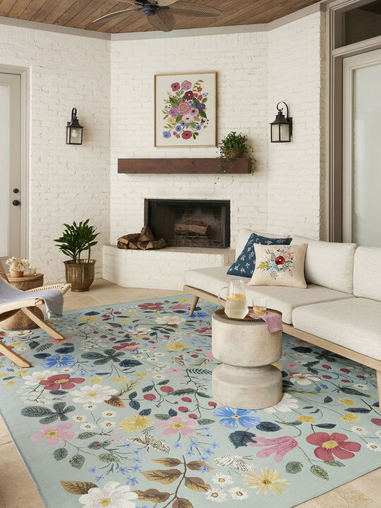 Perennial PRN-02 Mint 3''11" x 5''11" Rug by Rifle Paper Co.