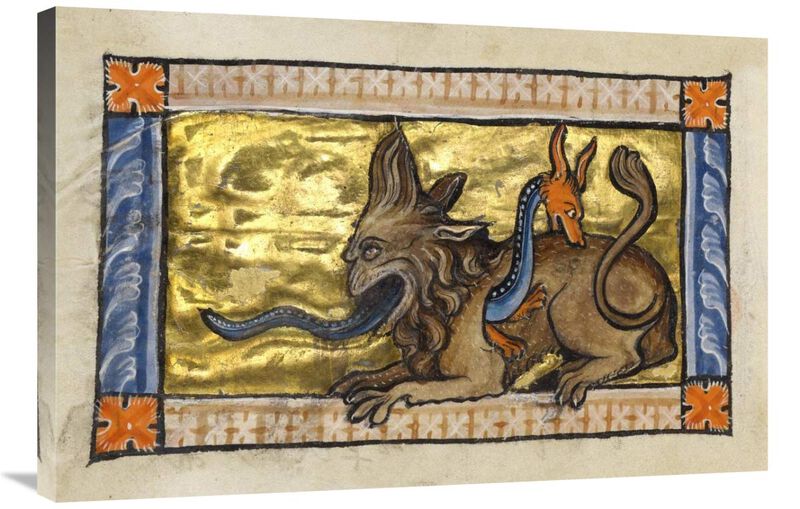 A Crocodile and a Hydrus (detail)-Canvas Art-36x24