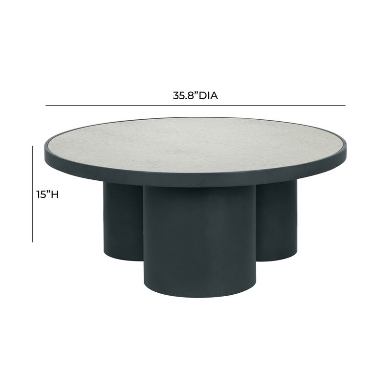 Nautilus Antique Silver Mirrored Side Table