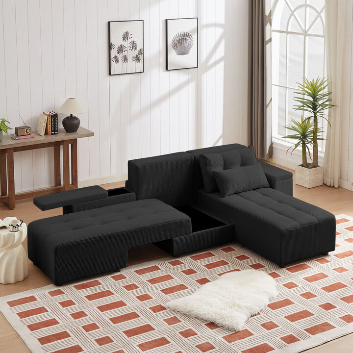 Merax Convertible 3 in 1 Sleeper Sectional Sofa