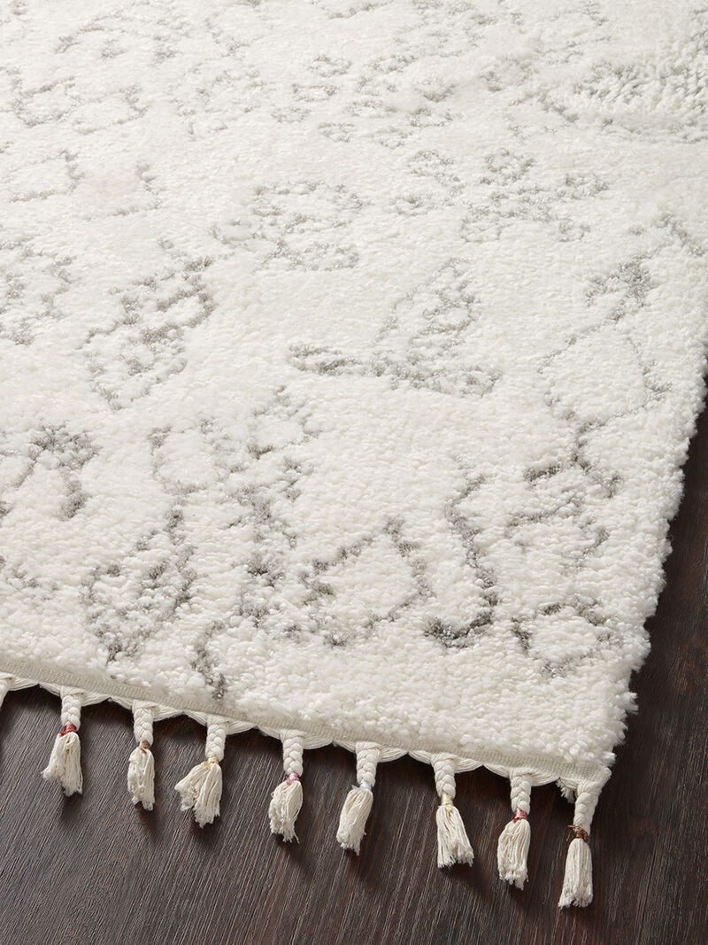 Ronnie RON03 Ivory/Charcoal 18" x 18" Sample Rug