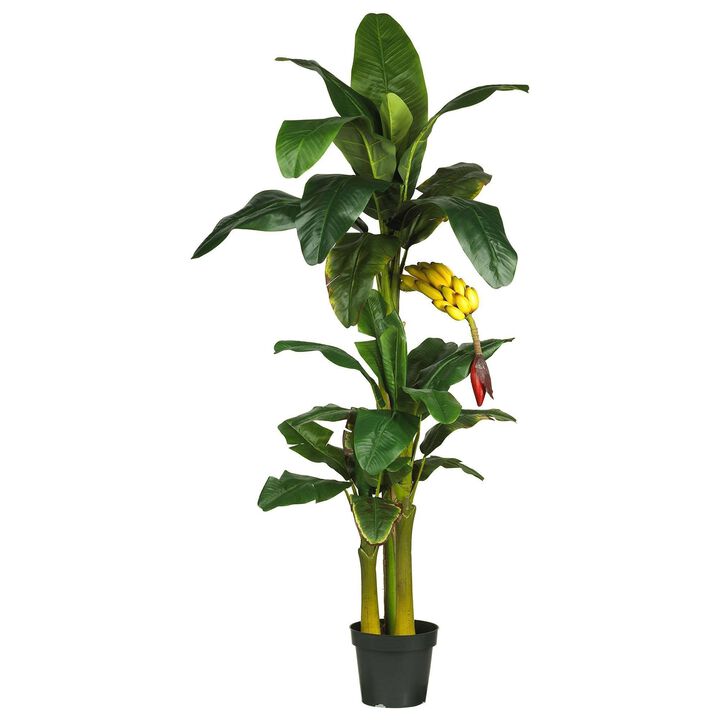Nearly Natural 6-ft Triple Stalk Banana Tree