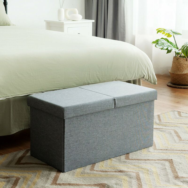 Folding Storage Ottoman with Lift Top